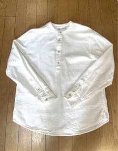 【himazico様】専用ZARA ノーカラーシャツ　白　Mのサムネイル