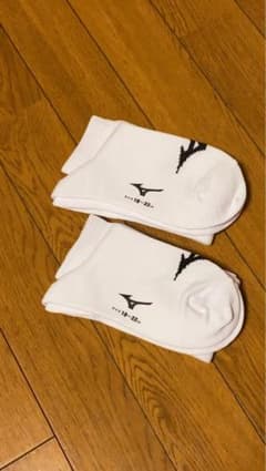 新品　少年野球　ミズノ白ソックス　2足組のサムネイル