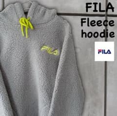 FILA フィラ ロゴ刺繍付き 肉厚 フリースパーカー フーディのサムネイル