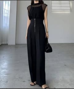 【Louere】フロントジップハイウエストタックパンツのサムネイル