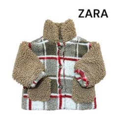 ZARA ボアジャケット チェック柄 92cmのサムネイル