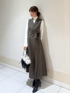 2025AW今季新作】Sustainableサイドプリーツテーラードワンピース