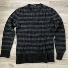 BURBERRY LONDON ニット セーター ボーダー柄 グレー Lのサムネイル