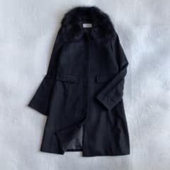 美品✨】元町ゼラール カシミヤ100% 2wayフォックスファー付ロング