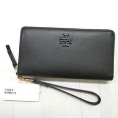 トリーバーチ THEA パスケース付き ラウンドファスナー 長財布 黒 