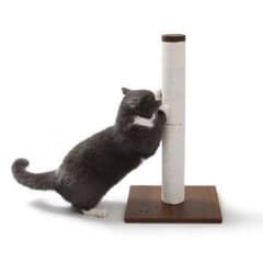 猫壱　バリバリ爪とぎポール　ウッドプレミアムレギュラー　紙縄　ダークブラウンのサムネイル