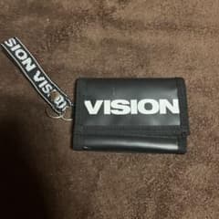 VISION ブラック 三つ折り財布 ストラップ付きのサムネイル