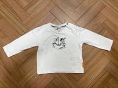 Steiff 長袖Tシャツ クマ刺繍 ホワイト70のサムネイル