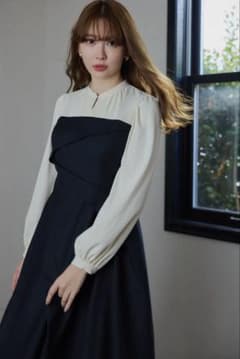 Bicolor Draped Dress Herlipto ワンピース S - メルカリ
