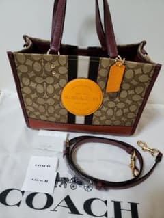 COACH ☆ シグネチャー ジャガード  トート ハンド バッグ コーチのサムネイル