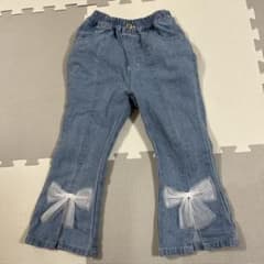 シャリロン　しまむら　リボン付きデニムパンツ 120のサムネイル