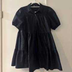 ZARA ブラック ティアードワンピース 半袖のサムネイル