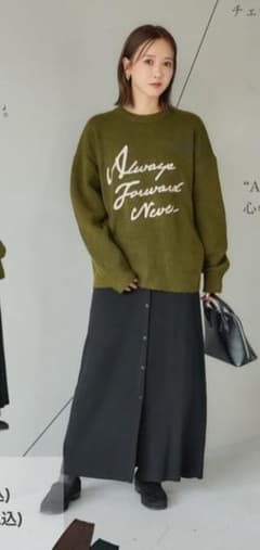 【発送前値下げ】田中里奈　mysa　前ボタンナロースカート　L 濃黒