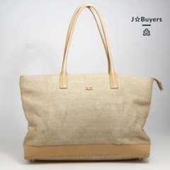 1735 courreges クレージュ トートバッグ ベージュ チャック A4 - メルカリ