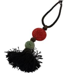 中国工芸品 飾り 翡翠 堆朱 房付き 長さ40cmのサムネイル