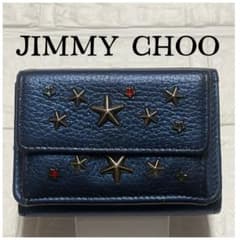 新品未使用品 箱付き jimmy choo 三つ折り財布 ロゴグラム レッド