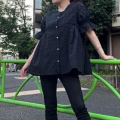 Sonolimited(ソーノリミテッド)シアーチェックエアリーブラウス黒