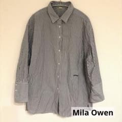 Mila Owen ストライプ 長袖シャツ　刺繍入りのサムネイル