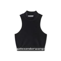 Alexanderwang.t ロゴ ベロア トップス ブラック S