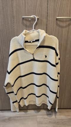 U.S. POLO ASSN. ハーフジップ ニット ボーダーのサムネイル