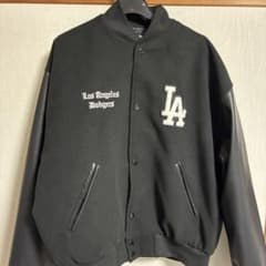 MLB ドジャース　フェイクレザースタジャン　ブルゾンSサイズ MLB ドジャース フェイクレザースタジャン ブルゾンSサイズ - メルカリ