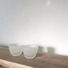 昭和レトロ すりガラス 小鉢 4客セット 切子風のサムネイル