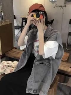 SHEIN Honeyspot オーバーサイズデニムベストのサムネイル