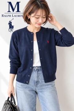 新品 POLO RALPH LAUREN カーディガン ネイビー M　ポロのサムネイル