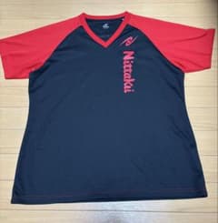 Nittaku 卓球Tシャツ　練習着黒赤 サイズ0のサムネイル
