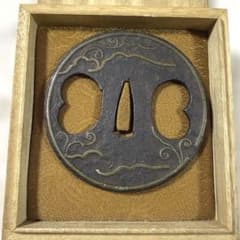 B-52 鍔 金象嵌 武具 刀装具 日本刀 骨董品 時代物 美術品 工芸品