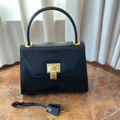 美品バリーBALLY ミニケリーバッグハンドバッグブラックフォーマル和装 