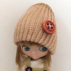 #20 確認用プチブライス、リカちゃん用ニット帽(ベージュ) 20 確認用プチブライス、リカちゃん用ニット帽(ベージュ) - メルカリ