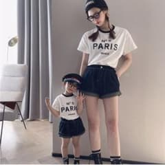親子お揃い ペア ロゴTシャツのサムネイル