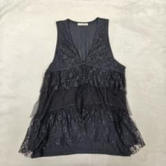 レース ベスト ジレ 重ね着 ブラック y2k バレエコア フェアリーグランジのサムネイル