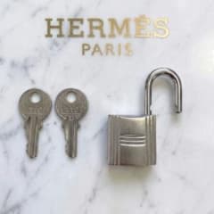 HERMES エルメス カデナ 南京錠＆鍵2本 セット【110番】シルバー