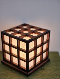 美品　和風スタンドライト間接照明　鹿野漆器卓上ランプ　行灯民芸調のサムネイル