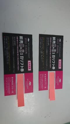 夏油高原スキー場 前売り1日券 シニア 学生用 2枚のサムネイル
