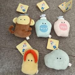 つぶらな瞳の温泉 ぬいぐるみキーホルダー 5点セットのサムネイル
