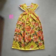 ワンピース　夏祭り　イエロー ハイビスカス柄のサムネイル