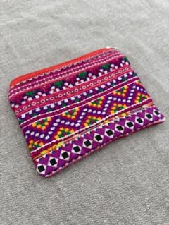 メキシコ民芸品★民族刺繍ミニポーチ★フォークアートのサムネイル