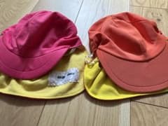 保育園用メッシュ帽子 ピンク オレンジのサムネイル