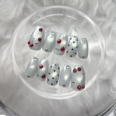【現品】 ショートバレリーナ 36568 ネイルチップ　さくらんぼ　ドット　マグのサムネイル
