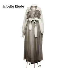 la belle Etude ボリューム チュール ロング ニット カーディガン la belle Etude ボリューム チュール ロング ニット カーディガン