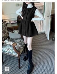 ⭐︎新品⭐︎グレイル　ファー切替ペプラムジレ[ask01]  ブラック　GRLのサムネイル