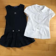 濃紺ワンピース、白ブラウス 120 セットのサムネイル