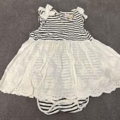 ♡ petit main 肩リボン付き レーススカートロンパース ♡のサムネイル