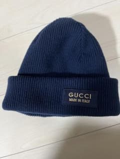 GUCCI ニット帽 Mサイズ ネイビー - メルカリ