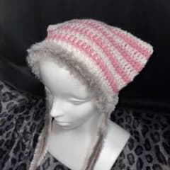 【在庫処分SALE】 ハンドメイド 猫耳ニット帽のサムネイル