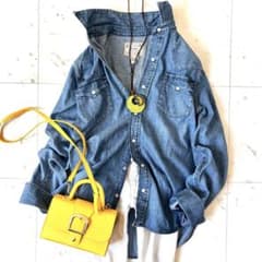 美品 ポロラルフローレン ウエスタンデニムシャツ パールボタン ライト 