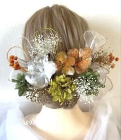 【金箔付】アメリカンフラワー ドライフラワー 成人式 結婚式 卒業式 水引のサムネイル